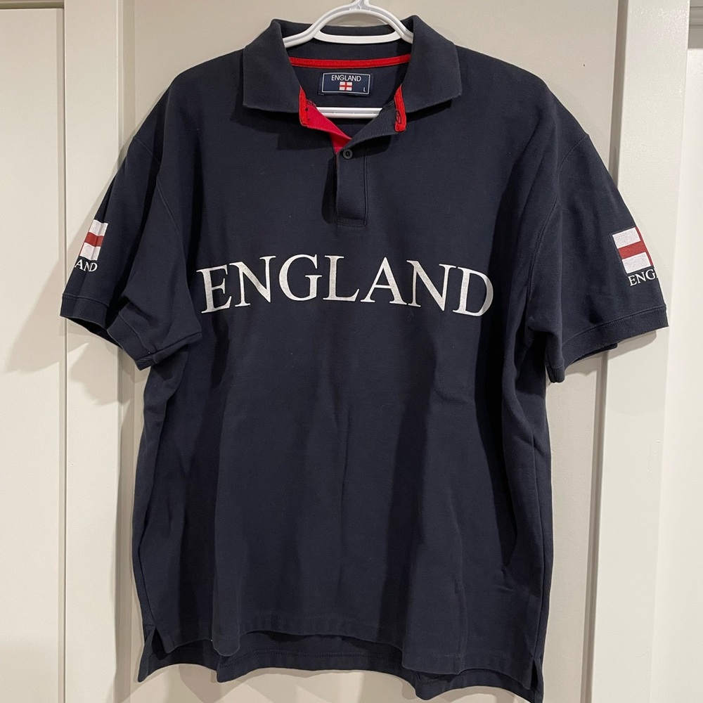 Blue England polo top
